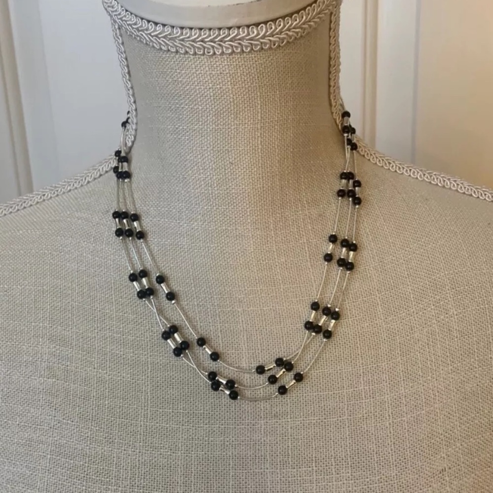 NWT Nine and Company Beaded 3-strand choker Necklace